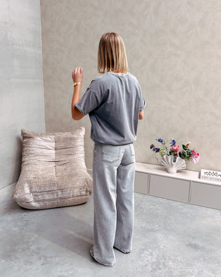 ALBA TEE - WASHED GREY - By Lenz