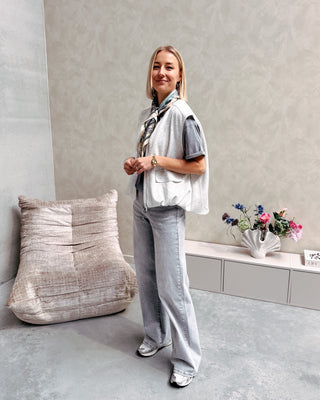 ROSETTE GILET - GREY - By Lenz