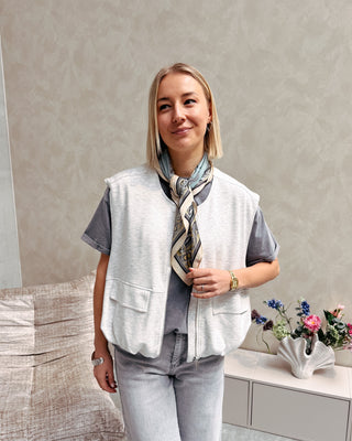 ROSETTE GILET - GREY - By Lenz