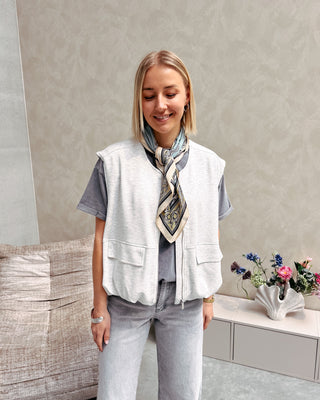 ROSETTE GILET - GREY - By Lenz