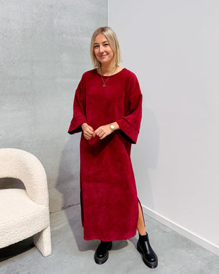 LOT VELOURS DRESS - BURGUNDY