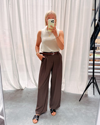 SPARKLY KNITTED TOP - BEIGE - By Lenz