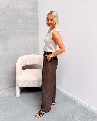 SPARKLY KNITTED TOP - BEIGE - By Lenz