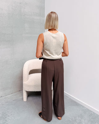 SPARKLY KNITTED TOP - BEIGE - By Lenz