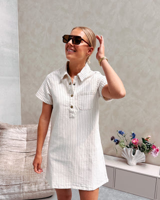 ROUANE STRIPED DENIM DRESS - By Lenz