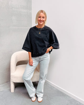 TAHNEE SWEATER TEE - DARK GREY - By Lenz