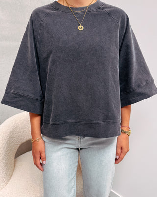 TAHNEE SWEATER TEE - DARK GREY - By Lenz