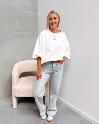 TAHNEE SWEATER TEE - WHITE - By Lenz