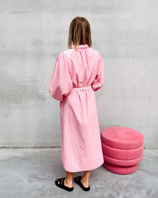 JANOU MAXI CHECKED DRESS - ROSE - By Lenz