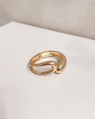 CHUNKY TEARDROP BANGLE - GOLD - By Lenz