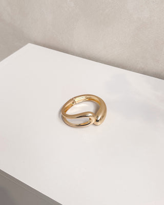 CHUNKY TEARDROP BANGLE - GOLD - By Lenz