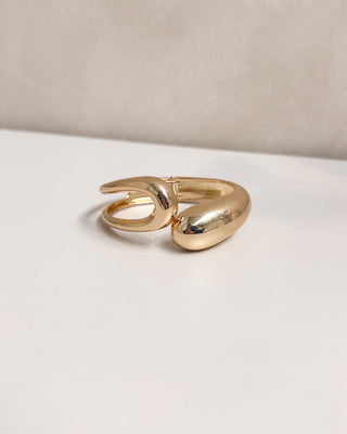 CHUNKY TEARDROP BANGLE - GOLD - By Lenz