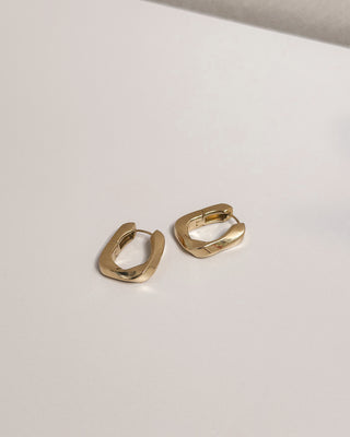RECTANGLE HOOP EARRINGS - GOLD - By Lenz