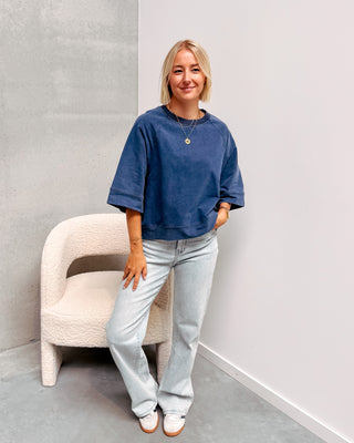 TAHNEE SWEATER TEE - DARK BLUE - By Lenz