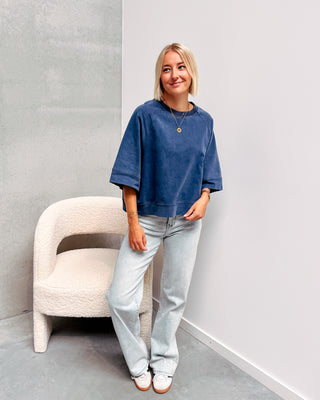 TAHNEE SWEATER TEE - DARK BLUE - By Lenz