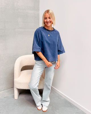 TAHNEE SWEATER TEE - DARK BLUE - By Lenz