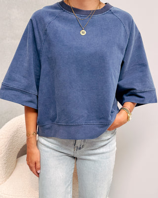 TAHNEE SWEATER TEE - DARK BLUE - By Lenz