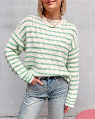 TIME FOR SPRING KNIT - GREEN/CREAM - By Lenz