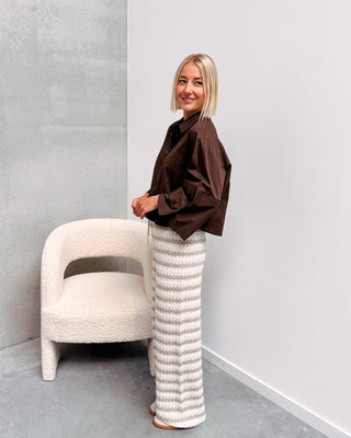 PHILOU CROPPED BLOUSE - BROWN - By Lenz