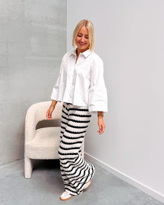 PHILOU CROPPED BLOUSE - WHITE - By Lenz