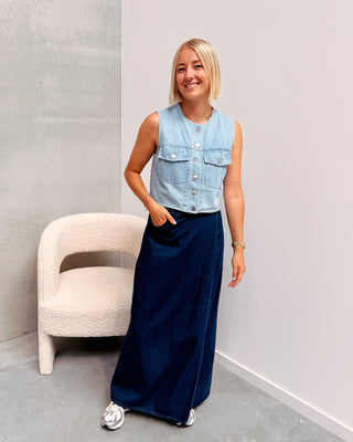 SUZETTE LONG DENIM SKIRT - By Lenz