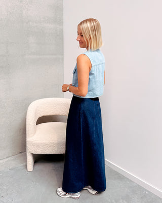 SUZETTE LONG DENIM SKIRT - By Lenz