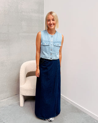 SUZETTE LONG DENIM SKIRT - By Lenz