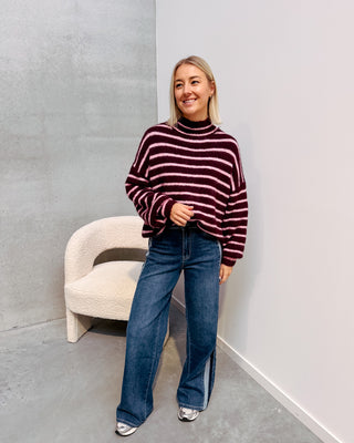 COLETTE KNIT - ROSE/BURGUNDY