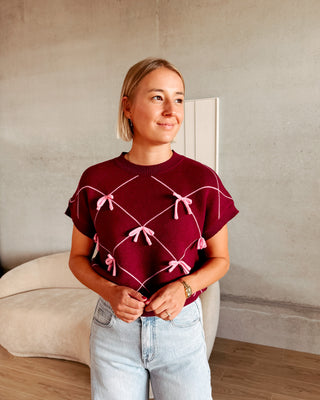 BELLA BOW KNIT TEE