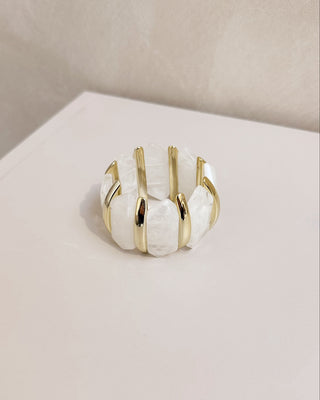 CLASSY BRACELET - WHITE/GOLD - By Lenz
