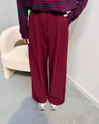 EMILIA TAILORED TROUSERS - BURGUNDY