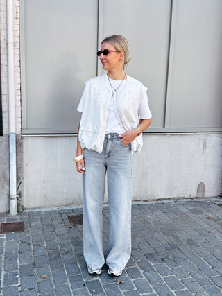 ROSETTE GILET - GREY - By Lenz