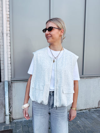ROSETTE GILET - GREY - By Lenz