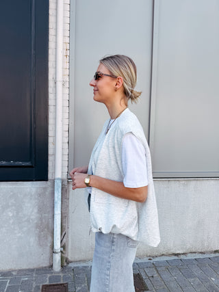 ROSETTE GILET - GREY - By Lenz