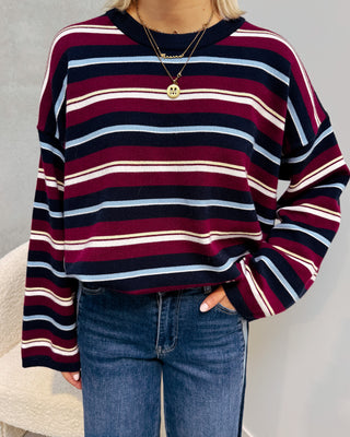COLLEGE STRIPE OVERSIZED KNIT