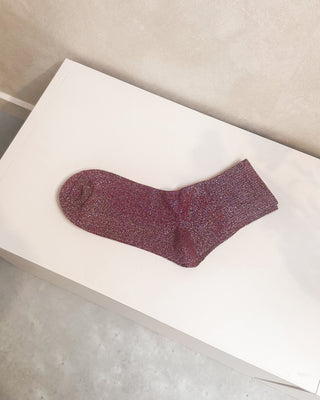 GLITTER SOCKS - BURGUNDY - By Lenz