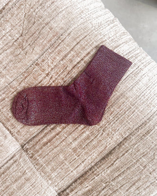 GLITTER SOCKS - BURGUNDY - By Lenz
