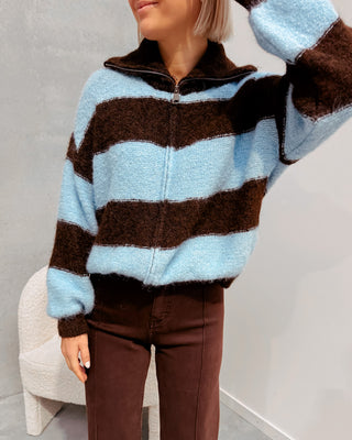 CHINOUK SNUG GILET - SKY BLUE/BROWN