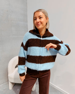 CHINOUK SNUG GILET - SKY BLUE/BROWN