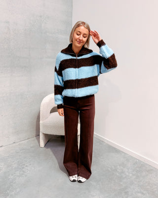 CHINOUK SNUG GILET - SKY BLUE/BROWN