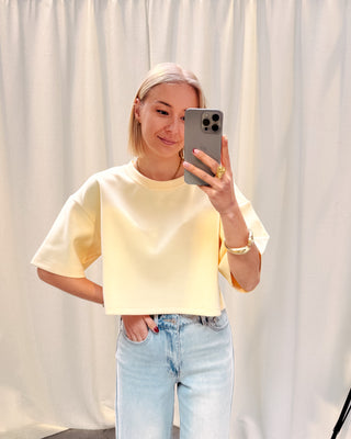 SKY CROPPED TEE - YELLOW - By Lenz