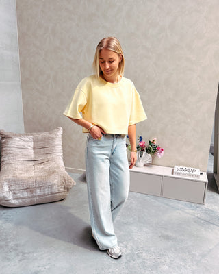 SKY CROPPED TEE - YELLOW - By Lenz