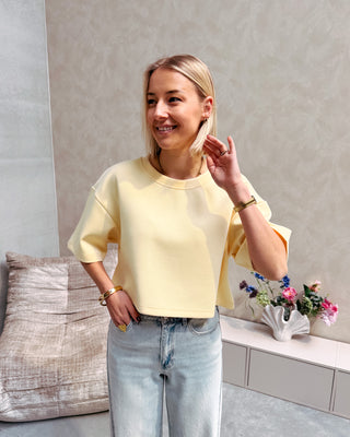 SKY CROPPED TEE - YELLOW - By Lenz
