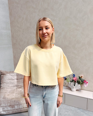 SKY CROPPED TEE - YELLOW - By Lenz