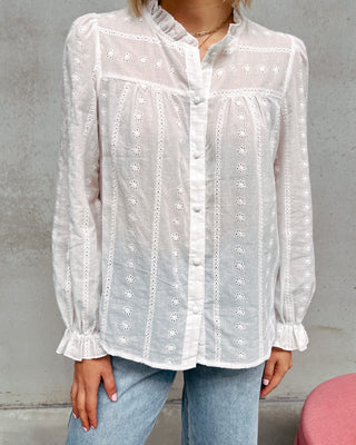 BICHE BRODERIE BLOUSE - WHITE - By Lenz