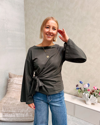PRE-ORDER! GAELLE BOW LONGSLEEVE - KAKI
