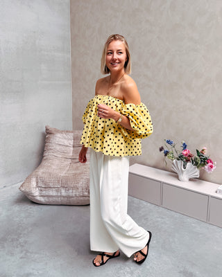 FLIRTY DOTS BLOUSE - YELLOW - By Lenz