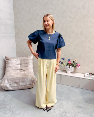 LINN BLOUSE - DENIM BLUE - By Lenz