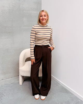 MINI STRIPES LONGSLEEVE - BEIGE/BROWN - By Lenz