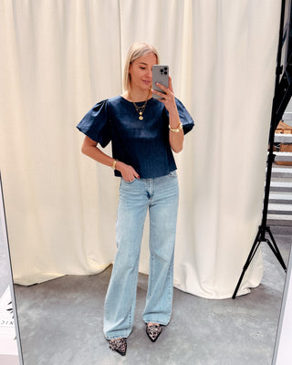 LINN BLOUSE - DENIM BLUE - By Lenz